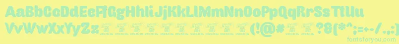 Шрифт Capricasanspersonaluse – зелёные шрифты на жёлтом фоне