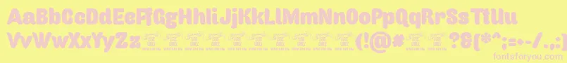 Czcionka Capricasanspersonaluse – różowe czcionki na żółtym tle