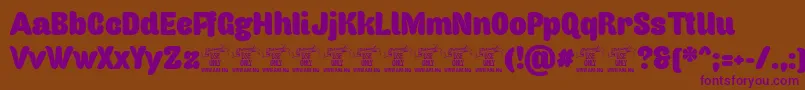Capricasanspersonaluse Font – Purple Fonts on Brown Background