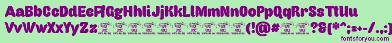 Capricasanspersonaluse Font – Purple Fonts on Green Background