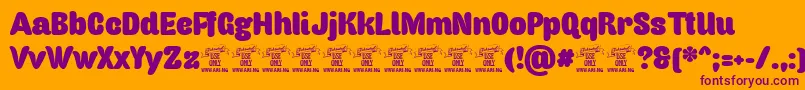 Capricasanspersonaluse Font – Purple Fonts on Orange Background