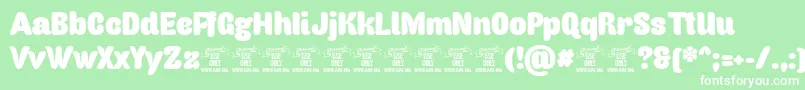 フォントCapricasanspersonaluse – 緑の背景に白い文字