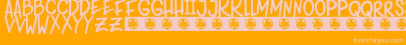 Rainbow Font – Pink Fonts on Orange Background