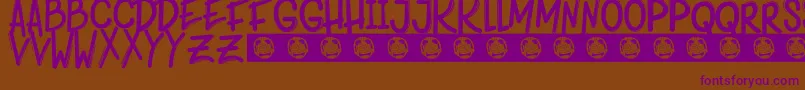 Rainbow Font – Purple Fonts on Brown Background