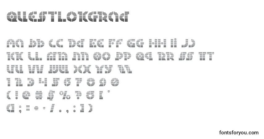 Schriftart Questlokgrad – Alphabet, Zahlen, spezielle Symbole