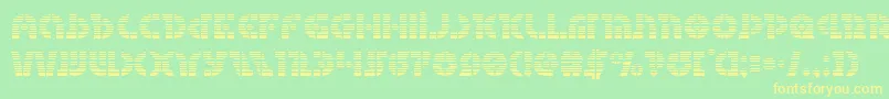 Questlokgrad-Schriftart – Gelbe Schriften auf grünem Hintergrund