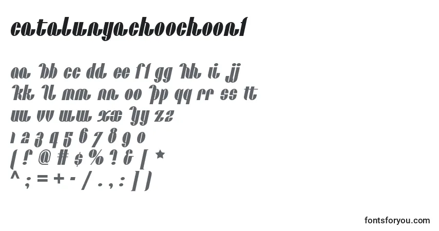 Czcionka Catalunyachoochoonf (95883) – alfabet, cyfry, specjalne znaki