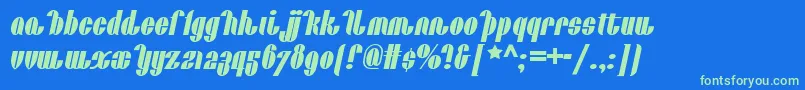 Catalunyachoochoonf Font – Green Fonts on Blue Background