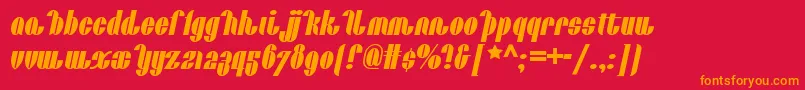 Catalunyachoochoonf Font – Orange Fonts on Red Background