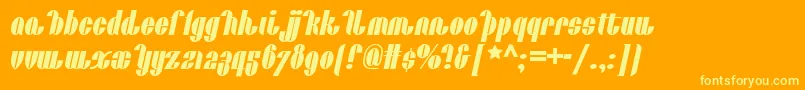 Catalunyachoochoonf Font – Yellow Fonts on Orange Background