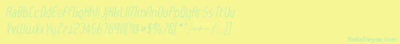 Police WythernessOblique – polices vertes sur fond jaune