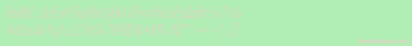 WythernessOblique-fontti – vaaleanpunaiset fontit vihreällä taustalla