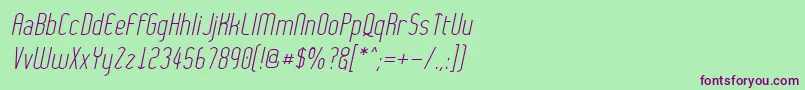 WythernessOblique Font – Purple Fonts on Green Background