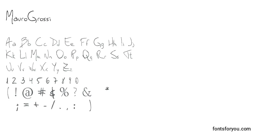 Czcionka MauroGrossi – alfabet, cyfry, specjalne znaki