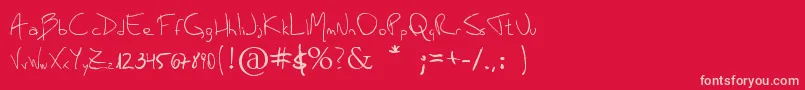 MauroGrossi-Schriftart – Rosa Schriften auf rotem Hintergrund