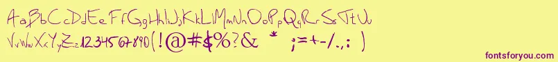 MauroGrossi Font – Purple Fonts on Yellow Background