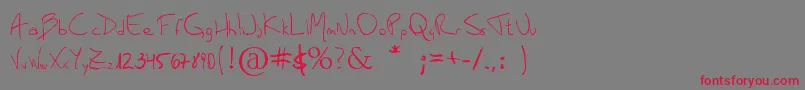 フォントMauroGrossi – 赤い文字の灰色の背景
