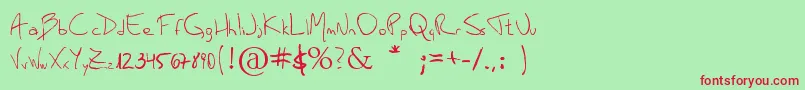 MauroGrossi Font – Red Fonts on Green Background