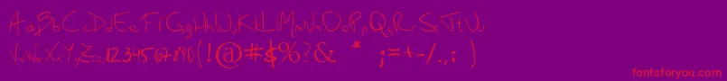 MauroGrossi-Schriftart – Rote Schriften auf violettem Hintergrund
