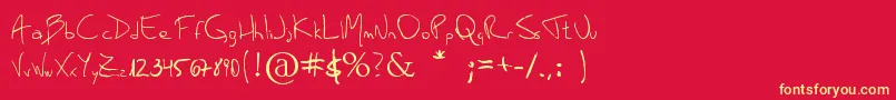 MauroGrossi-Schriftart – Gelbe Schriften auf rotem Hintergrund