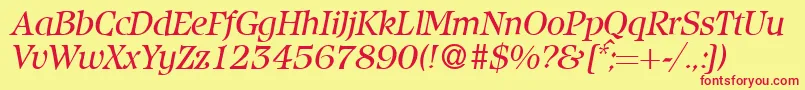 IcebergItalic Font – Red Fonts on Yellow Background
