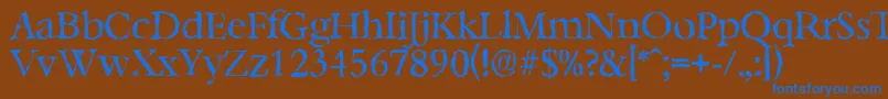 BernsteinrandomRegular Font – Blue Fonts on Brown Background