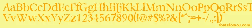 BernsteinrandomRegular Font – Orange Fonts on Yellow Background