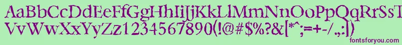 BernsteinrandomRegular Font – Purple Fonts on Green Background