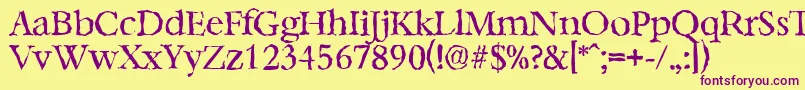 BernsteinrandomRegular Font – Purple Fonts on Yellow Background