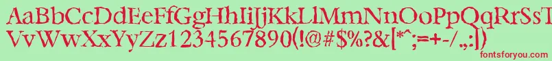 BernsteinrandomRegular Font – Red Fonts on Green Background