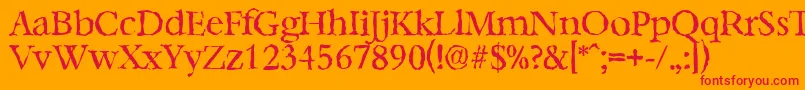 BernsteinrandomRegular Font – Red Fonts on Orange Background