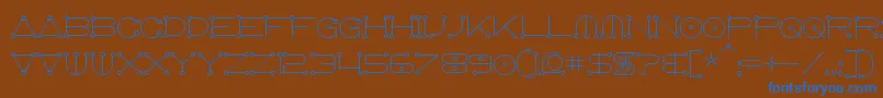 Anglocelestial-fontti – siniset fontit ruskealla taustalla