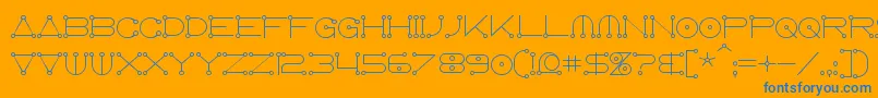 フォントAnglocelestial – オレンジの背景に青い文字
