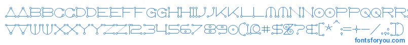 Anglocelestial-fontti – siniset fontit valkoisella taustalla