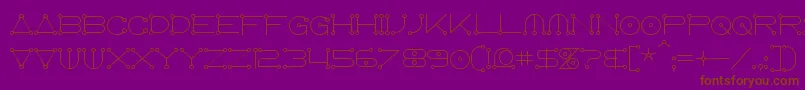 フォントAnglocelestial – 紫色の背景に茶色のフォント