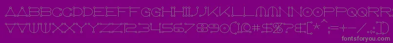 フォントAnglocelestial – 紫の背景に灰色の文字