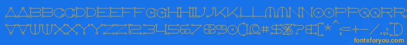 Anglocelestial Font – Orange Fonts on Blue Background