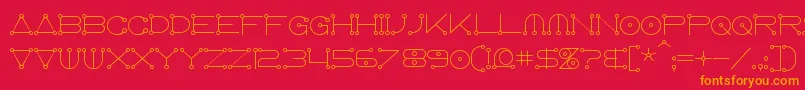 Шрифт Anglocelestial – оранжевые шрифты на красном фоне