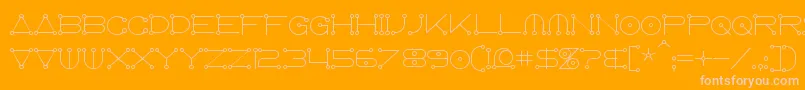 Anglocelestial Font – Pink Fonts on Orange Background