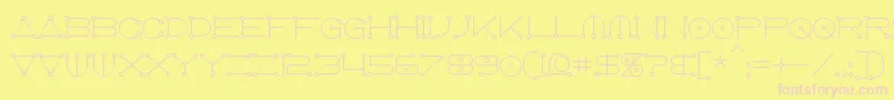 Anglocelestial Font – Pink Fonts on Yellow Background
