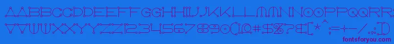 Шрифт Anglocelestial – фиолетовые шрифты на синем фоне