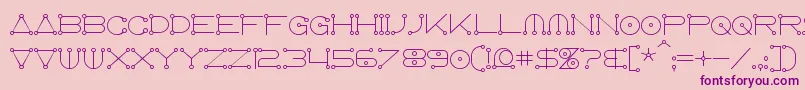 フォントAnglocelestial – ピンクの背景に紫のフォント