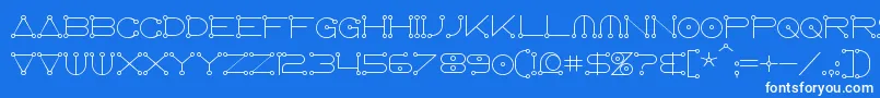 フォントAnglocelestial – 青い背景に白い文字