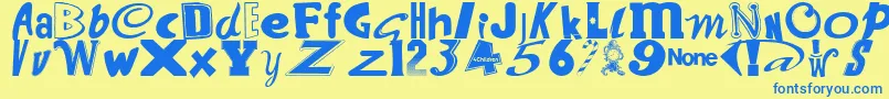 En savoir plus sur la police WantSomeCandy Police WantSomeCandy – polices bleues sur fond jaune