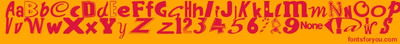 WantSomeCandy Font – Red Fonts on Orange Background
