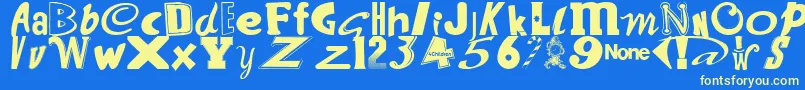 WantSomeCandy Font – Yellow Fonts on Blue Background