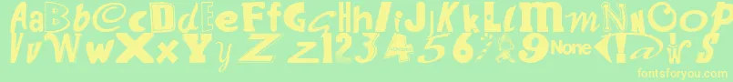 WantSomeCandy Font – Yellow Fonts on Green Background