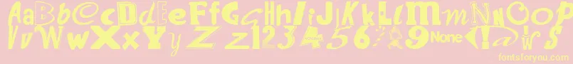 WantSomeCandy-Schriftart – Gelbe Schriften auf rosa Hintergrund