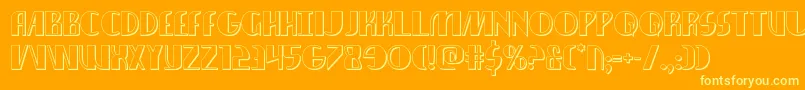 Nathanbrazil3D-Schriftart – Gelbe Schriften auf orangefarbenem Hintergrund