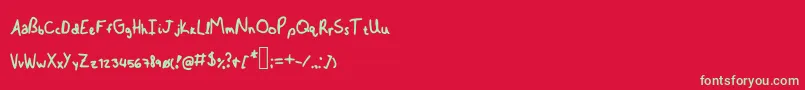 Bmerva Font – Green Fonts on Red Background